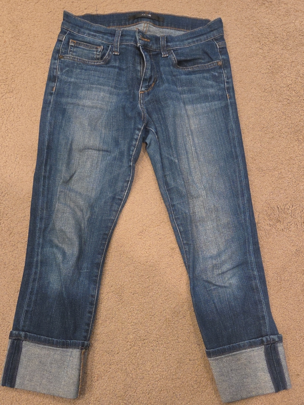 Joe's Jeans Cropped Cuffed Dark Blue Denim